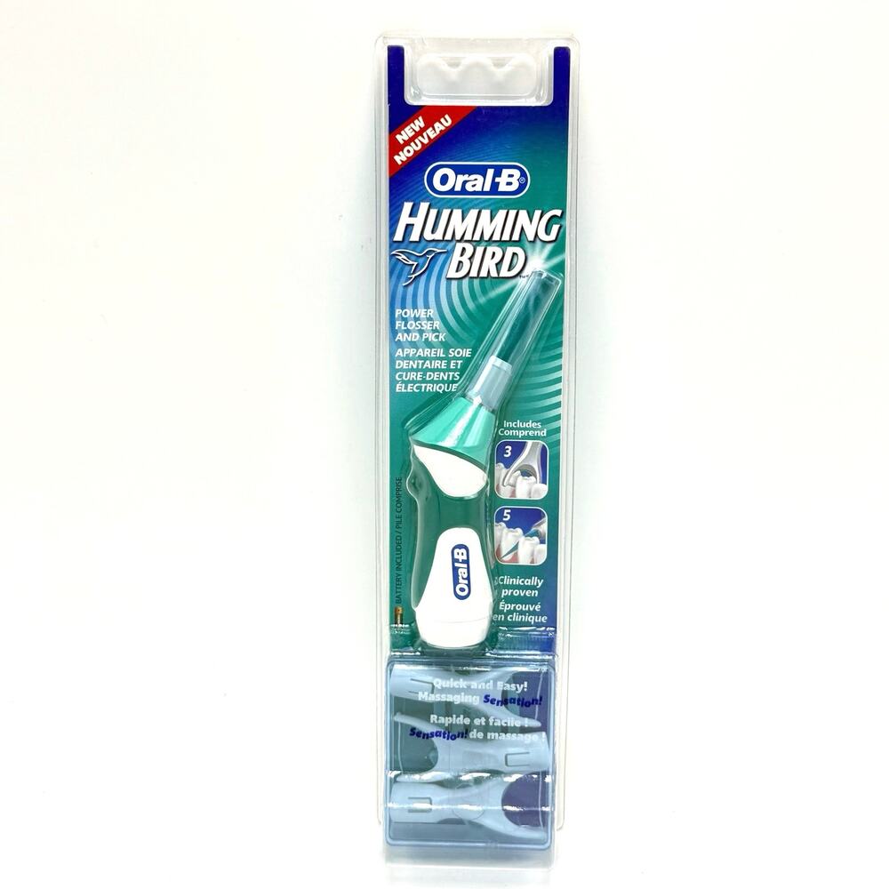 Oral-B Hummingbird Power Flosser and Pick Set 3 Flossers 5 Picks NEW Sealed 2003